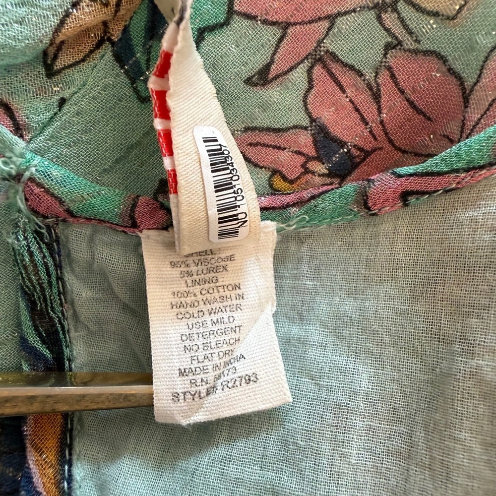Raga Anthropologie "Botanic Enchantment" Lurex Open Back Mini Dress - Size Small - Picture 8 of 11